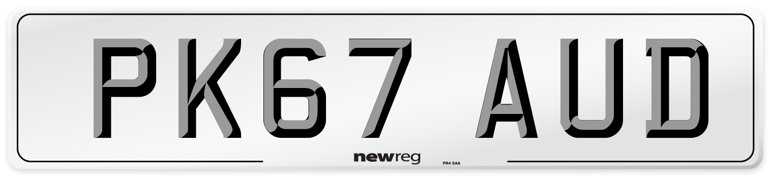 PK67 AUD Number Plate from New Reg